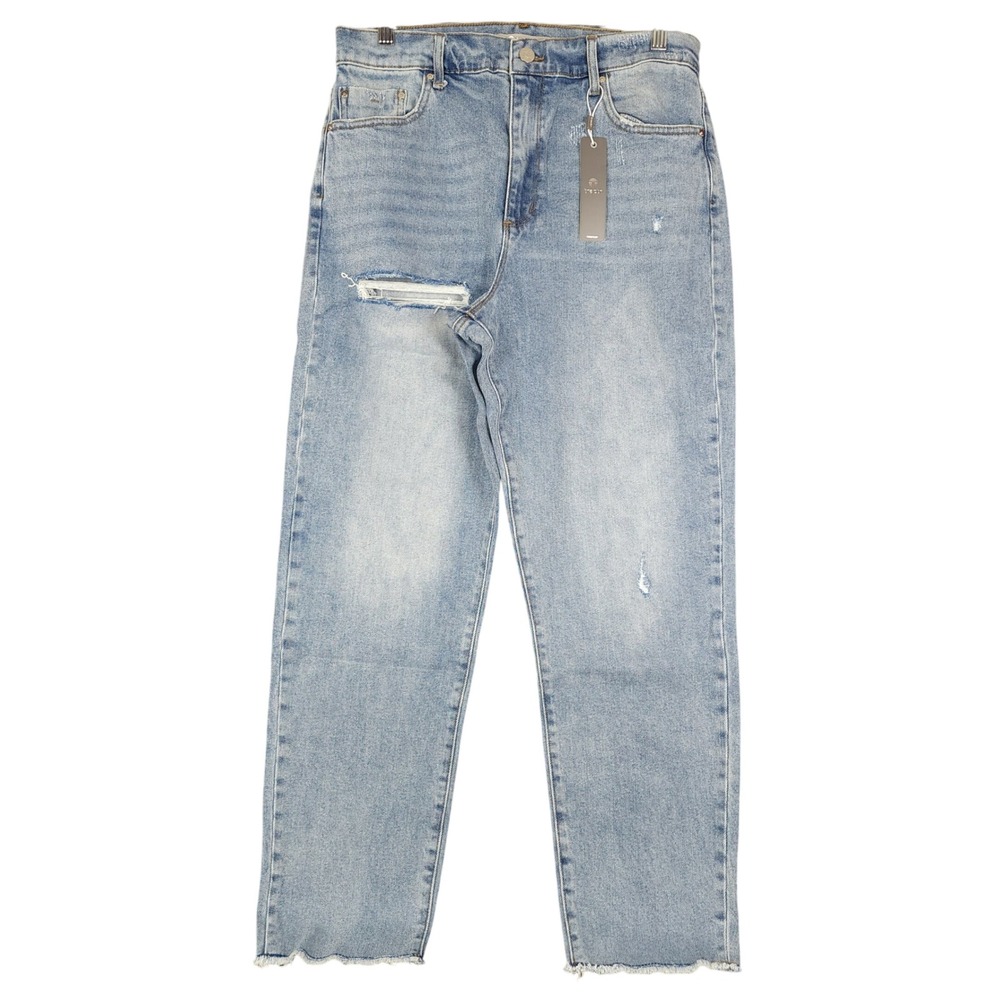 TRACTR High Rise Weekender Light Wash Distressed Denim Jeans 8 29